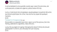 Matheus Victor's tweet about the protagonists (Image via Twitter/Matheusbr9895_)
